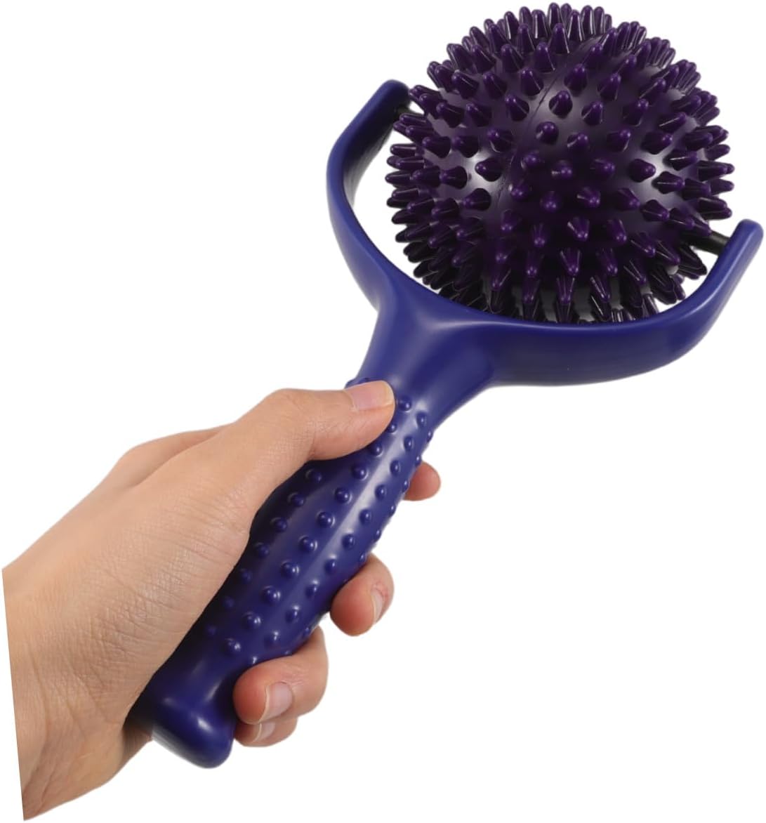 Large Yoga Massage Stick with Spiky Muscle Roller for Back, Calves, and Thighs – Portable Manual Relaxation Tool for Fitness, Pilates, and Muscle Stretching (Blue Purple)