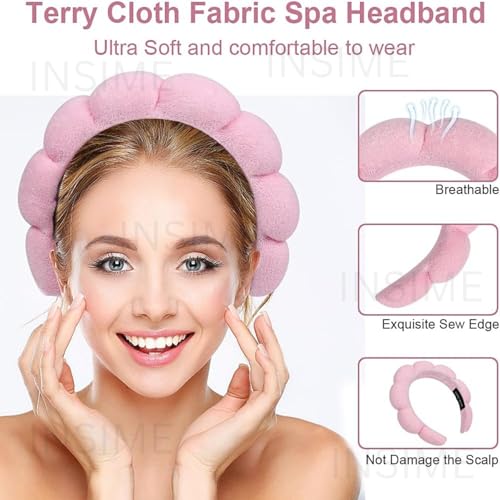 Image of INSIME Hair Band for Facial Time | Makeup Hairband for Women Skincare | Face Wash, Spa, Facial, Skincare Beauty Headband for Women Girls