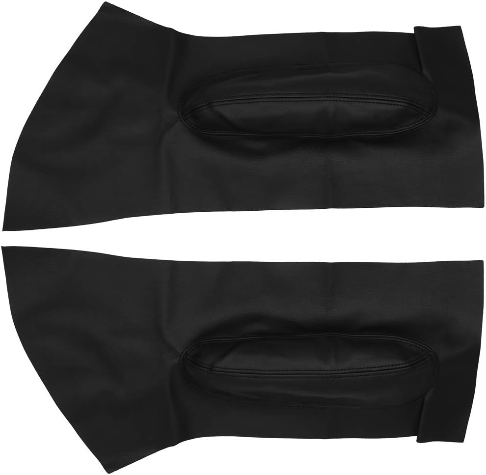 XAUTOHAUX Black Synthetic Leather Front Door Armrest Covers for Volkswagen Beetle 1998-2010 - Easy Install Pair
