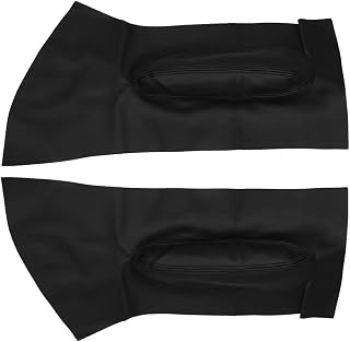 X AUTOHAUX 1 Pair Synthetic Leather Car Front Door Panels Armrest Insert Card Leather Cover Beige for Volkswagen Beetle 1998-2010 Black