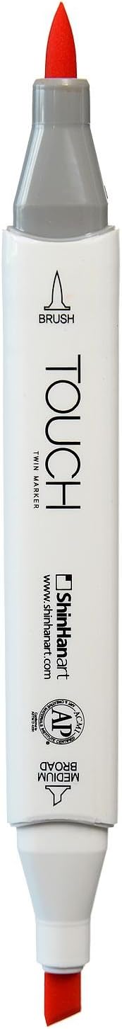ShinHan Touch Twin Brush Markers Vermilion R14 [Pack of 3 ]