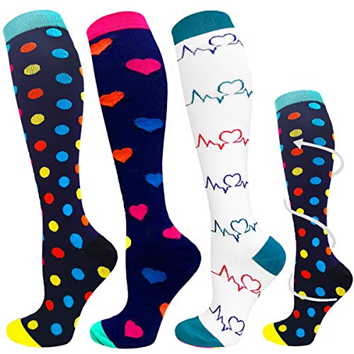 ACTINPUT 3 Pares Calcetines de compresión para Mujeres y Hombres 20-25 mmHg es el Mejor atlético, Correr,Escalar Montaña,Vuelo, Viajes, Enfermeras, Edema
