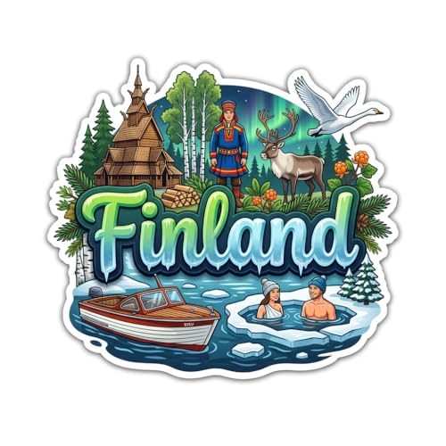 Image of Fridge Magnet - Premium Engineered Wood Souvenir Magnet, Precision Lasercut HD Print, Durable Travel Keepsake & Home Decor Gift - Finland