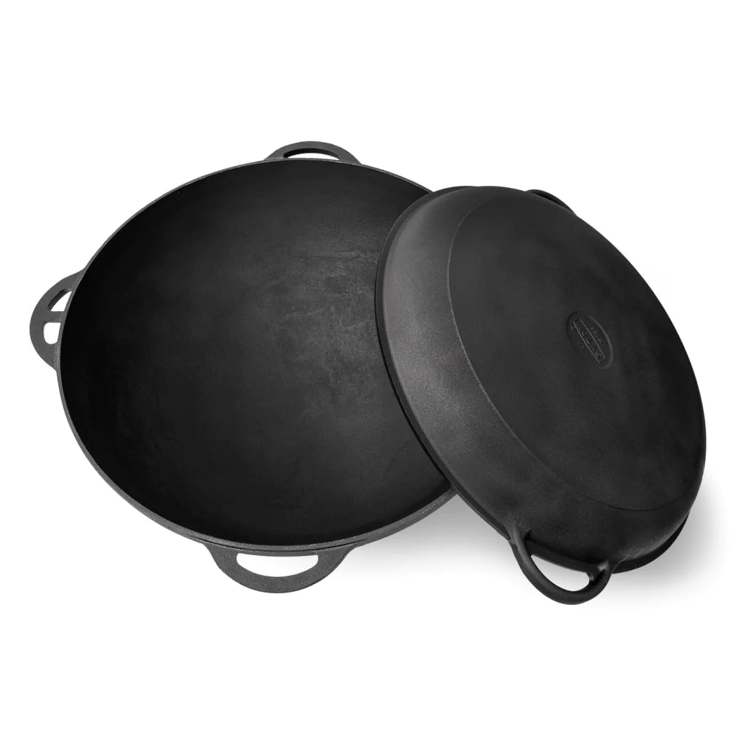 Dutch Oven Pot with Lid Syton (12.5 Quarts (12 L) - Camping Dutch Oven - Cast Iron Cookware Set - Uzbek Kazan Cast Iron – Premium Camping Cookware – 2 in 1 Lid as Frying Pan + Cauldron
