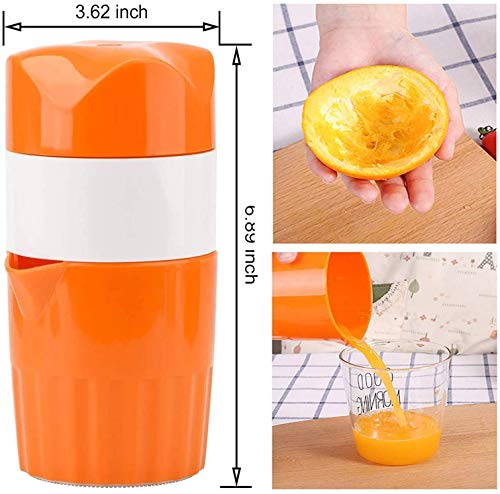 Gangang Hand Juicer Citrus Orange Squeezer Manual Lid Rotation Press Reamer for Lemon Lime Grapefruit with Strainer and Container