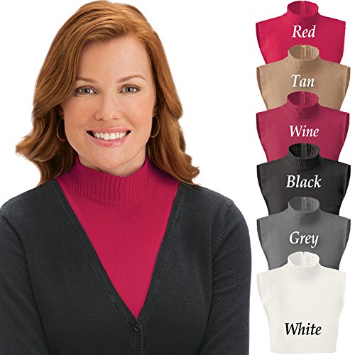 Collections Etc Zippered Dickie Layer Top with Armholes - Soft Knit Mock Turtleneck for Layered Look4