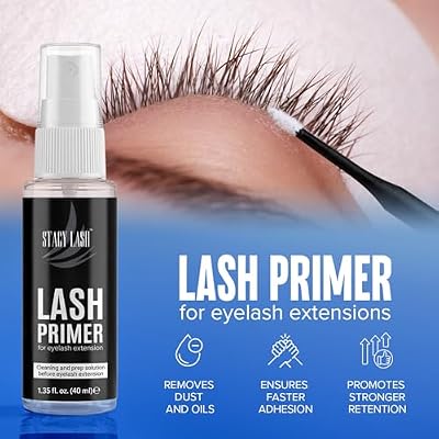 STACY LASH Eyelash Extension Primer (1.35fl.oz/40ml) /Protein Oil Remover/Increase Adhesive Bonding Power Retention/Pretreatment for Individual Semi Permanent Extensions Glue Supplies