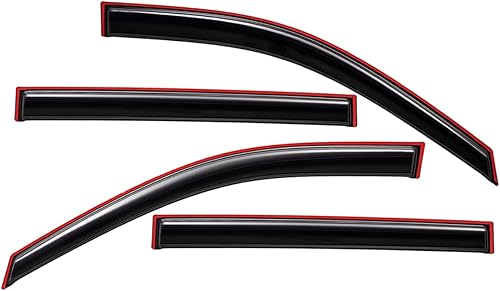 Miniatura 9 de Lightronic WV94557 - Protector de lluvia con cinta adhesiva para ventana lateral, humo oscuro, inastillable, juego de 4 piezas para Honda Pilot