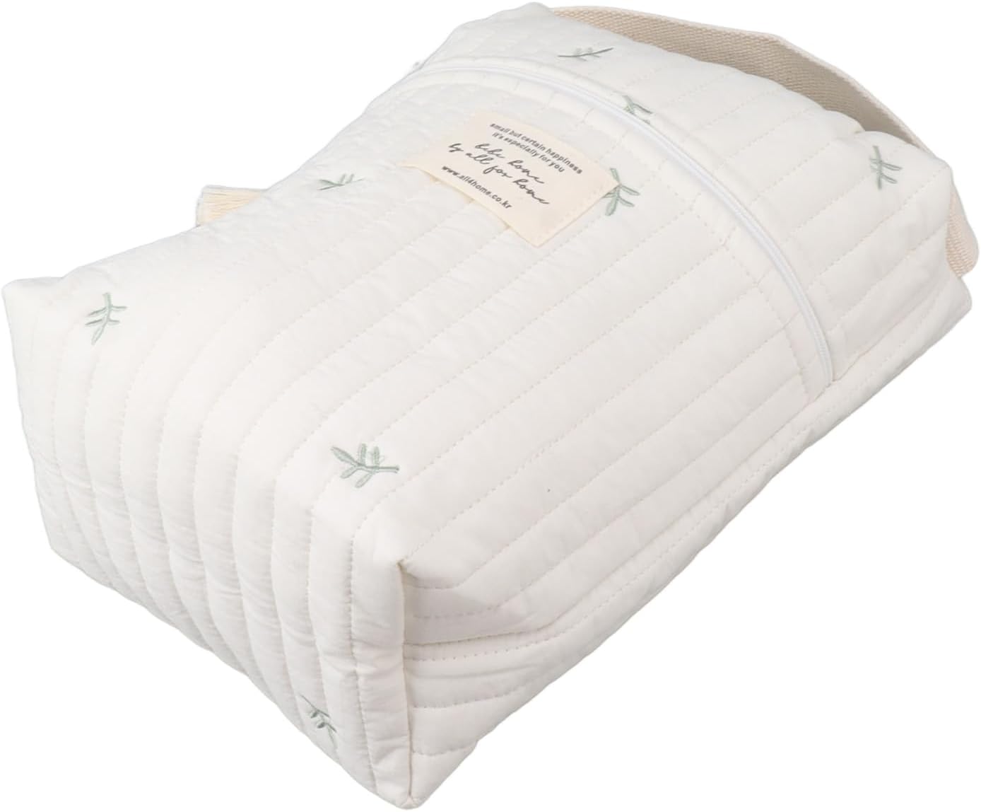 Diaper Bag Organizing Pouches, Cute Multifunction Quilted Cotton Cloth Baby Stroller Diaper Bag Organizer Diaper Pouch with Zipper for Bottle Wipes Pacifier - Image 5