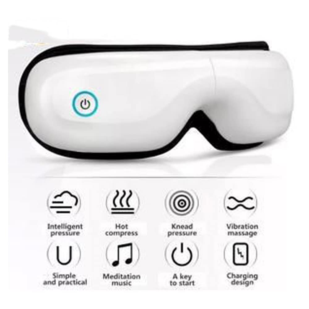 Masseur des Yeux Appareil de Massage Oculaire avec Fonction de Chauffage Musique Compression d'Air pour Migraine Anti Cernes et Rela