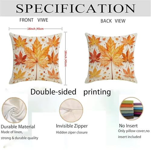 Housse de coussin 60x60cm en lin double face imperméable avec fermeture invisible