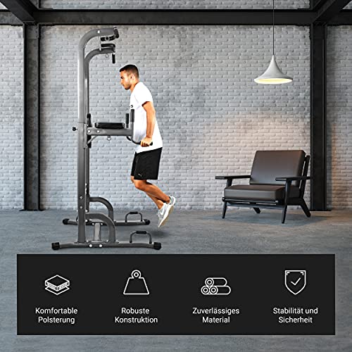 MSPORTS Power Tower - 7in1 multifunktionale Kraftstation - in der Größe verstellbar - mit Liegestützgriffe, 4 Ösen für… – Bild 5