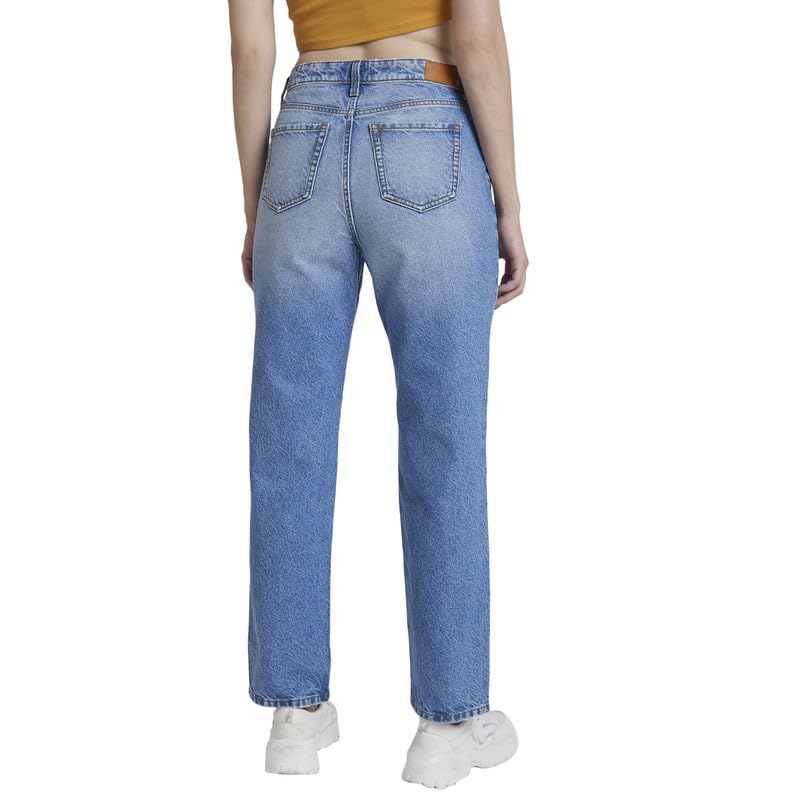 Image of Spykar Women High Rise Cotton Wide Leg Fit Ankle Length Clean Look Jeans -(Bella-Wide Leg)