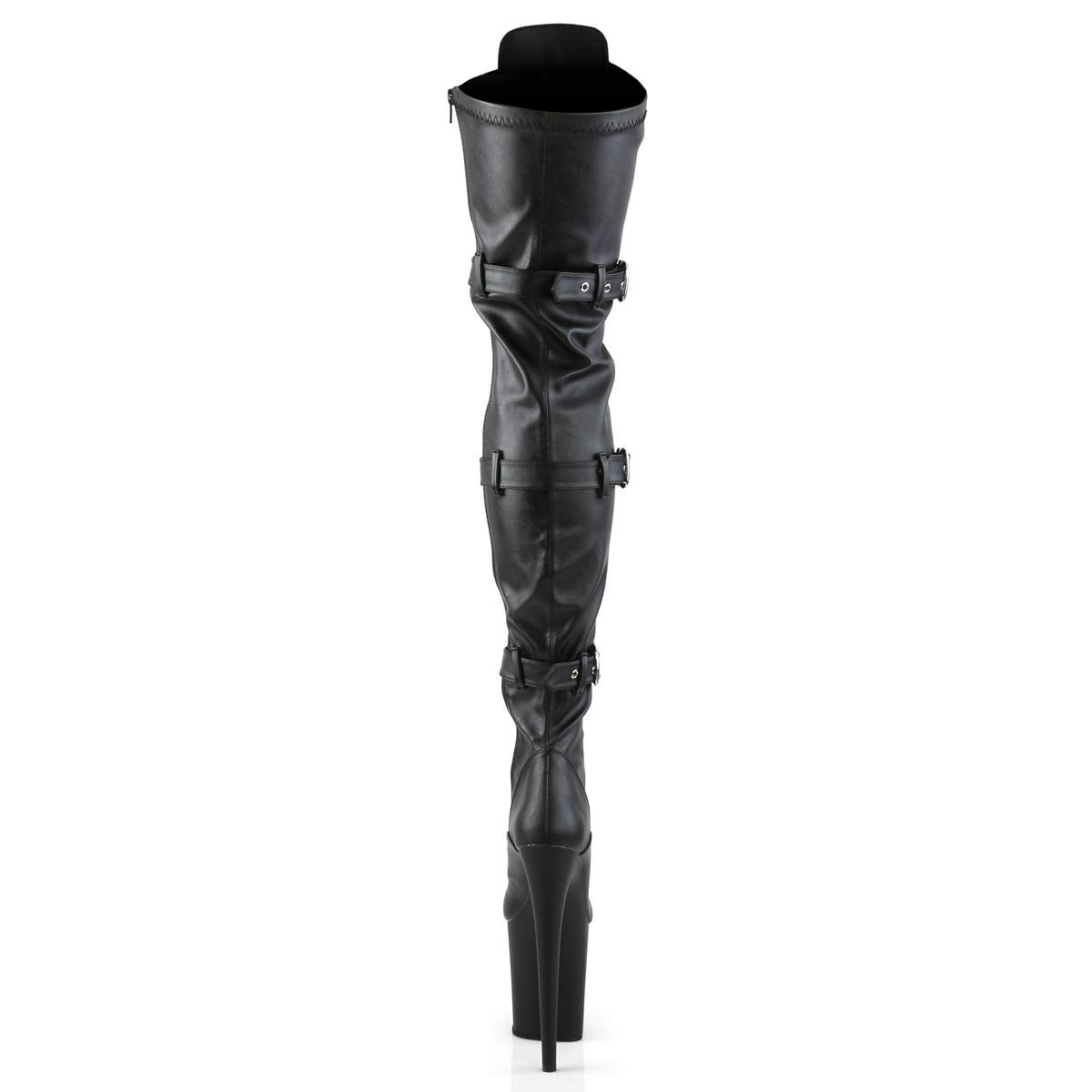 Pleaser FLAMINGO-3028 Blk STR Faux Leather/Blk Matte UK
