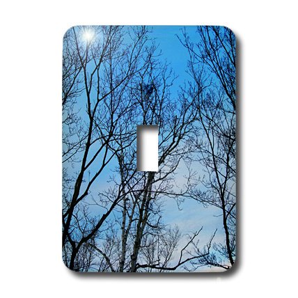 Interrupteur à bascule unique trees beautiful blue sky décor mural multicolore pour maison - 3