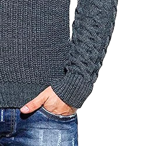 Men's Pullover Color Block Sweaters Winter Ribbed Knitted Color Block Comfort Stylish Twisted Long Sleeve Sweater4