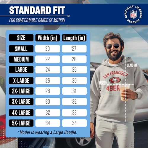Image of Team Fan Apparel NFL Gameday Hoodie Pullover Sweatshirt for Men and Women | Officially licensed NFL Gameday fleece pullover - kangaroo pocket, ribbed cuffs, drawstring hood, unisex fit