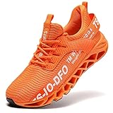 Ezkrwxn Sneakers for Men Slip on Fashion Casual Sport Running Tennis Athletic Walking Shoes Gym Runner Trail Shoe Size 10 Orange