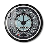 Timethink Car Speedometer Wall Clock with Metal Frame, 12 Inch Garage Wall Clock Decorative Silent Non Ticking Battery Operated Shop Clock for Garage Man Cave Automotive Mechanic Shop Car Enthusiast