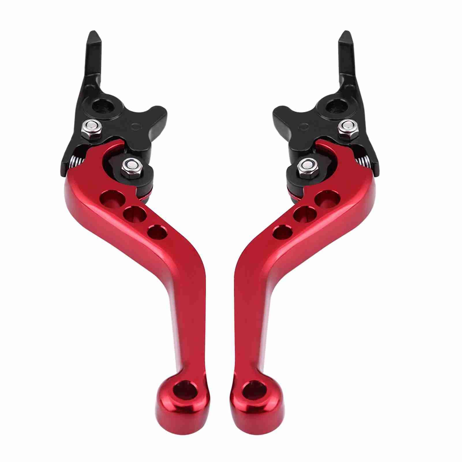 Elerose for Clutch Lever KT250 Double Disc Brake Handle Motorcycle Scooter Universal Modified CNC Double Disc Brake Lever Aluminium Alloy Adjustable (1 Pair) (Red)