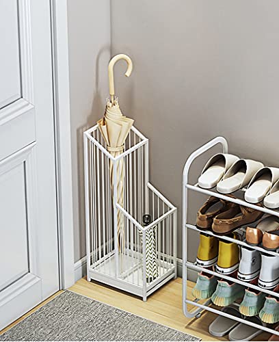 Support pour parapluies blanc 20x26x62 cm avec bac d'égouttage