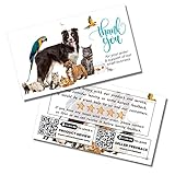 Kachy Design Thank You For Your Purchase Cards (2' x 3.5') Package Inserts with Feedback Request For Amazon Sellers - Small Business Online Retailer (Pets/Animals, 5000 Cards)