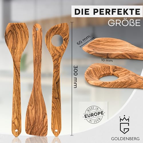 Pfannenwender aus Holz – Goldenberg Premium Kochlöffel Set