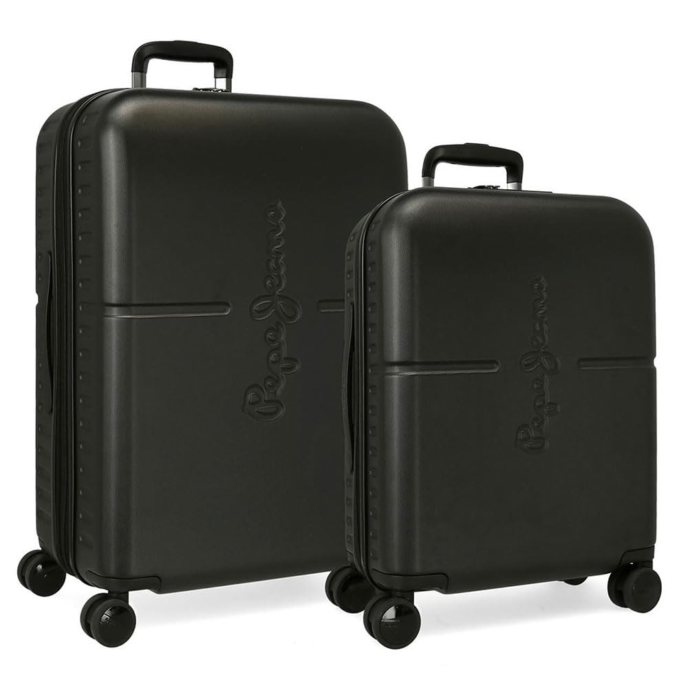 Pepe Jeans Chest - Set di valigie nere 55/70 cm rigida ABS