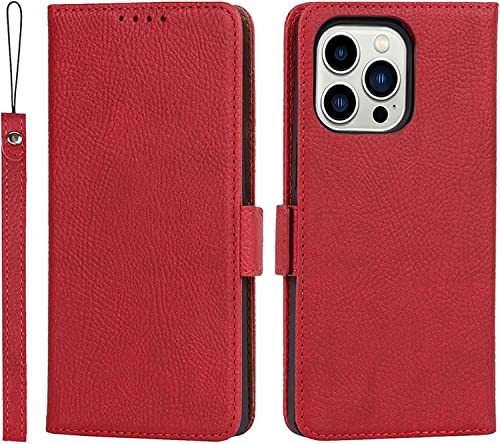 Étui portefeuille iPhone 13 Pro Max rouge idéal pour vos déplacements quotidiens