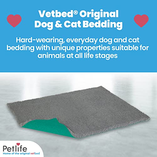 Vetbed Petlife Original Hundebett, Größe M, Grau, 100 cm x 100 cm, maschinenwaschbar, warmes Hunde- und Welpenbett, ideal für die Welpe, langlebig, antiallergen, ungiftig, für Katzen und Hunde