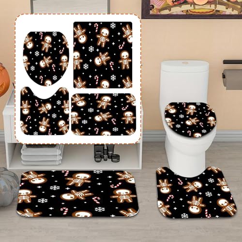 Set cortinas de baño para decoración Halloween impermeables y antimoho para ducha 4