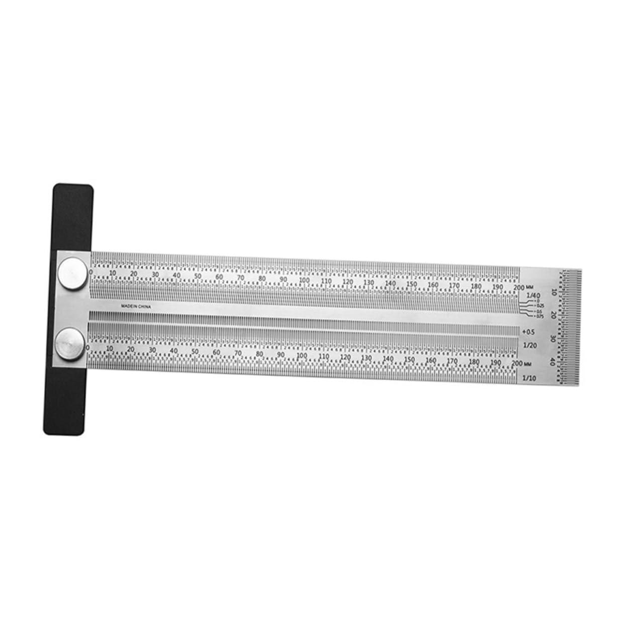 SHINEOFI 1Pc Stainless Steel Woodworking Ruler Precision Straight Edge Try Square for Carpentry Marking Durable and Wear Resistant Tool for Engineers Architects and Artists