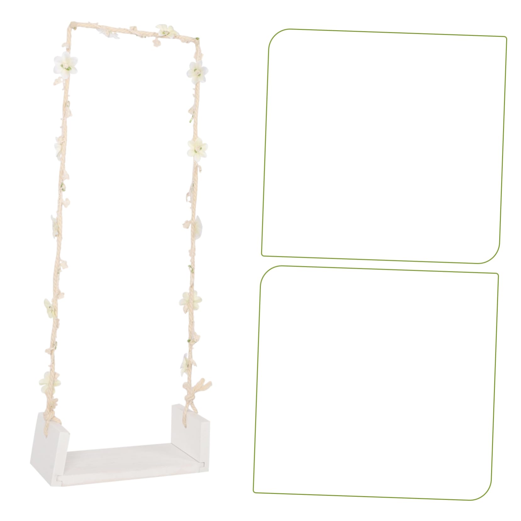 BESPORTBLE Altalena Fotografia Ragazzo Ragazza in Legno Decorazioni Floreali, Oggetti Di Scena Per Ragazzo Ragazza Per Servizio Fotografico e Arredamento Casa, Accessorio Duraturo Per Foto Neonatale