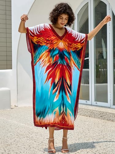Image of NFVNKJ Women's Plus Size Beach Lounge Kaftan Maxi Dress Swimsuit Coverup for Women