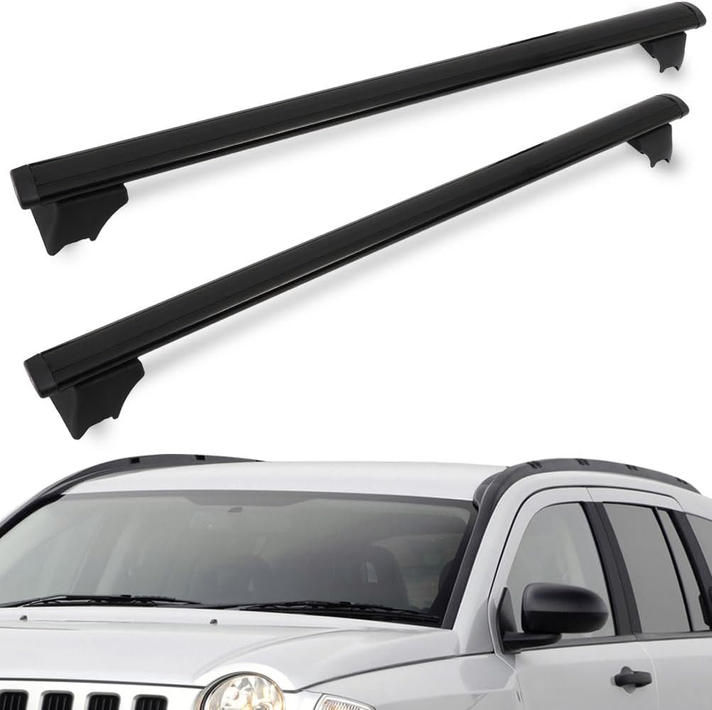 ECCPP Black Roof Rack Cross Bar Luggage Cargo Carrier Rails Fits For Jeep Compass 2008-2010 Roof Rack Crossbars