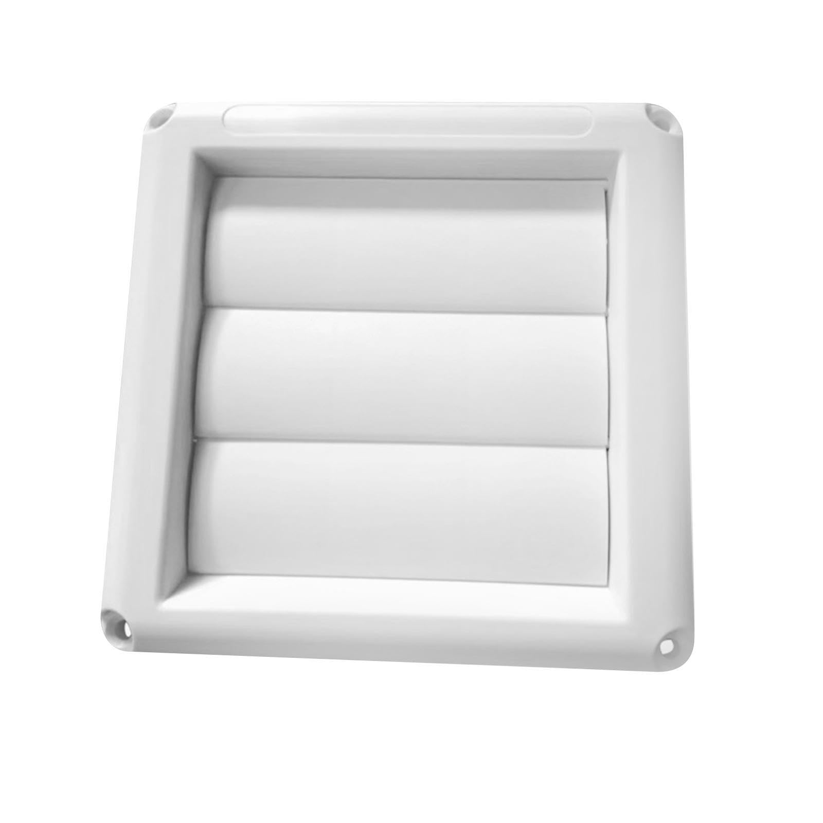 Qixcxaz White Dryer Vent Cover Efficient Air Current Square Louver Rustproof Rainproof Grille Easy Installation For Ceiling Walls Air Vent Dryer Convenient, 5 Inch
