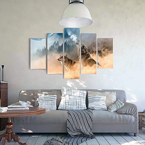 Tableau mural moderne de loups Feeby avec impression artistique haute définition