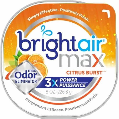 BRIGHT Air Max Odor Eliminator Air Freshener, Citrus Burst, 8 Oz Jar