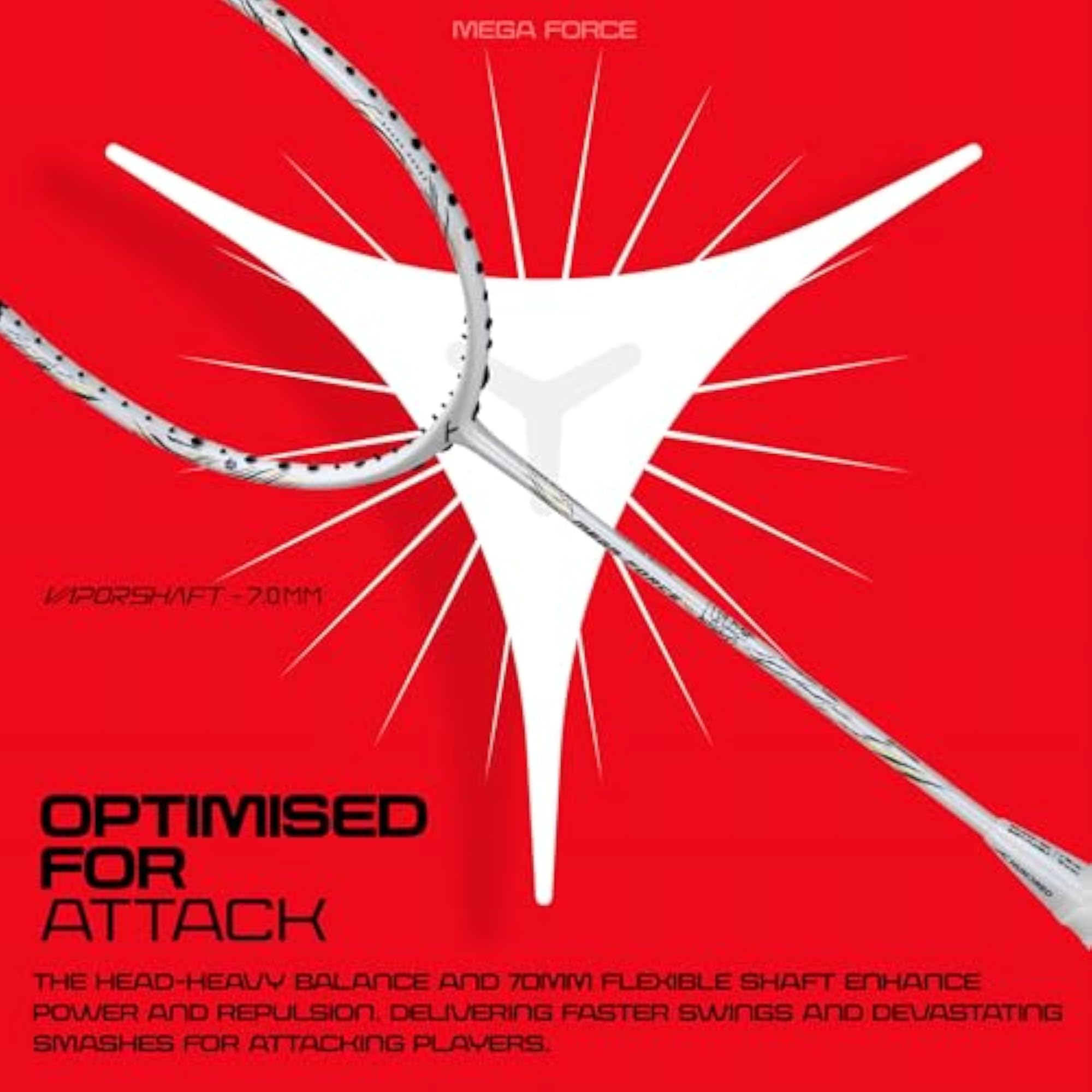 Megaforce Strung Badminton Racket with Full Cover