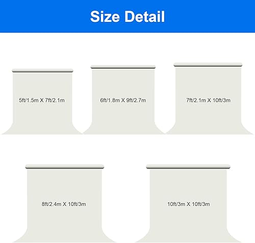 Miniatura 6 de Joccun Telón de fondo azul claro de 7 x 10 pies para fotografía, cortina de fondo de poliéster para fotografía, sesión de fotos, grabación de video,