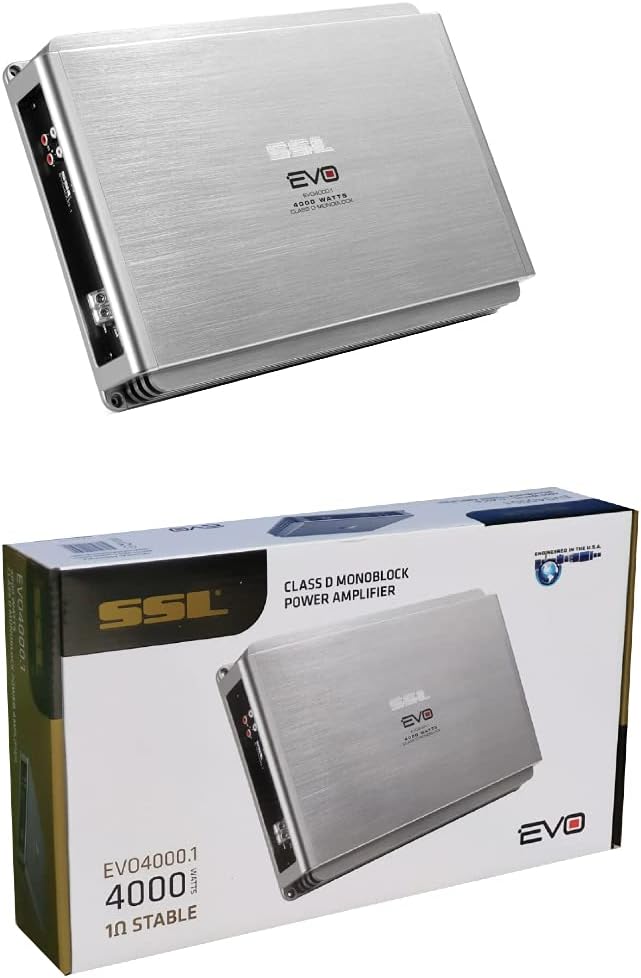 AMPLIFIER D CLASS SOUNDSTORM SSL EVO4000.1 EVO 4000.1 MONOPHONIC 1 CHANNEL OF 2000 WATTS RMS AND 4000 WATTS MAX STABLE 1 OHM FOR SUB SUBWOOFER WITH REMOTE CONTROL INCLUDED AND FILTER SUBSONIC
