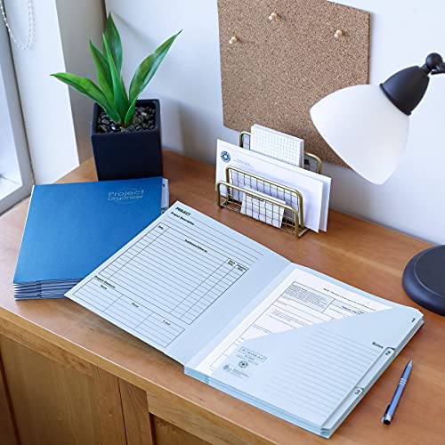Smead Project Organizer, 10 Pockets, Closed Sides, Preprinted Templates, Reinforced Tabs, Letter Size, Navy/Lake Blue (89200) #TOP2