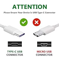 Vista 2 de Paquete de 2 cables de carga tipo C de 10 pies de largo, cable USB C para Samsung Galaxy S21 S20 S10 S10E S9 S8 Plus tipo C a A, cable de carga