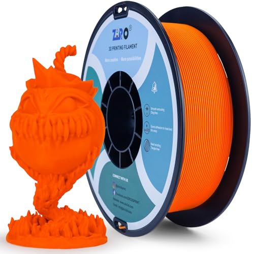 Image of ZIRO High Toughness 3D Printing PLA, Matte 1kg 1.75mm Spool, Orange | Fit for Most FDM 3D Printer, 1.75mm 1KG Spool, Dimensional Accuracy + /-0.03mm, Colorful PLA FilamenT