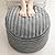 Pouf Ottoman Stuffed Round for Foot Rest, Faux Fur Poufs with Foam Chunk Filling, Storage Ottoman Pouf Foot Stool Cushion, 20 X 15 Inch Floor Chair for Living Room Bedroom Home Decor, Gray