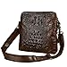 Hebetag Crocodile Leather Shoulder Messenger Bag for Men Travel Outdoor Business Crossbody Sling Day Pack Wallet Pouch Daypack Coffee