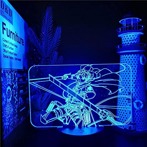 JYDNBGLS Meisjes Nachtlampje voor Meisjes Jongens Anime Figuur Verlichting Lamp Aanval Op Titans Levi Ackerman… - Image 4