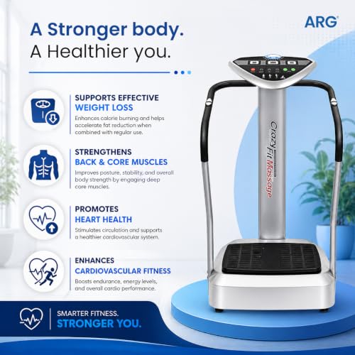 Image of ARG AROGYA Crazy fit Massager Vibration Platform Machine | Full Body Vibration Exercise & Massage Platform | Adjustable 1-99 Speed Levels for Home & Gym Workout Machine