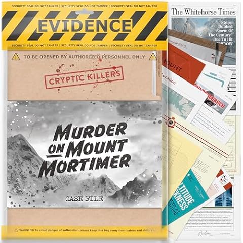 Cryptic Killers Unsolved Murder Mystery Game - Cold Case Files Investigation Detective Evidence & Crime File - Individuals, Date Nights & Party Games- Murder on Mount Mortimer Cover