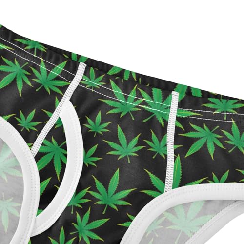 Boys' Exclusive Briefs Toddler Underwear 95% Combed Cotton Boxerbriefs 2T Green Leaf Pattern 34